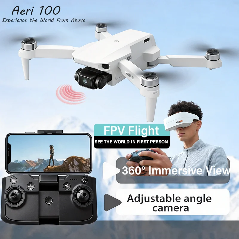 Next Gen Mini RC Dronеs Aeri100 FPV 8K Photo Professional Brushless Motors GPS Return Home Real Transmissions Travel Flying Toys