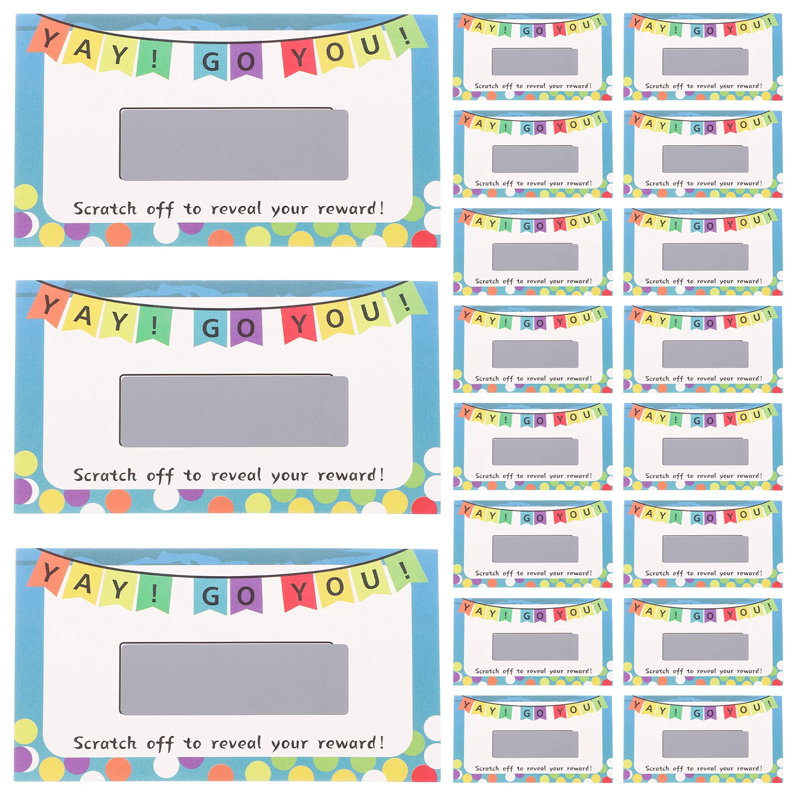 

100 Pcs Scratch Card Classroom Prize Rewards Blank off Christmas Cards Paper Diy