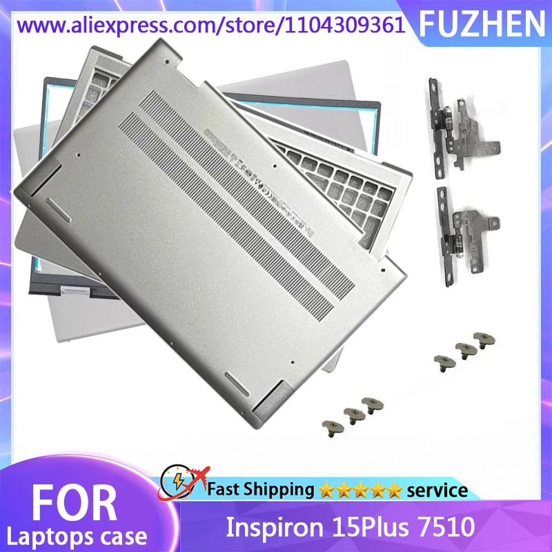 

New Cover For Inspiron 15Plus 7510 LCD Rear Cover/Front Frame/Palm Pad/Bottom Cover/hinged Top Cover Silver