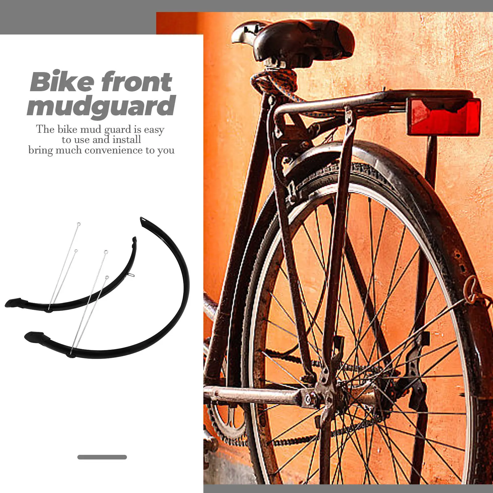 

700c Road Bike Black Color Rear Practical Cycling Mudguards Easy Install Lightweight Durable Mountain Bikes