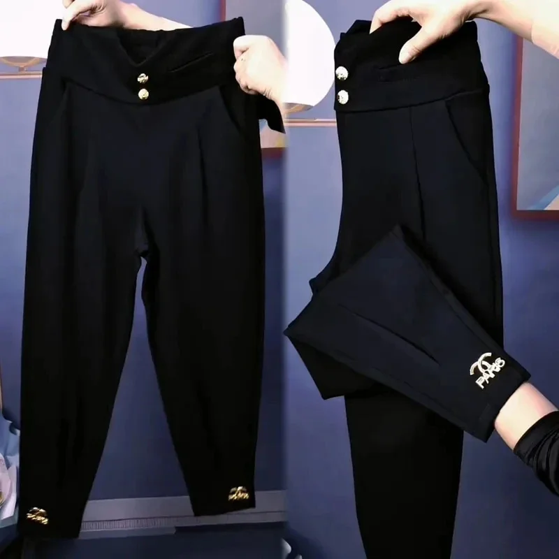 Pantaloni da donna a vita alta primavera estate versione coreana temperamento da donna confortevole Versatile pantaloni larghi da donna Harlan