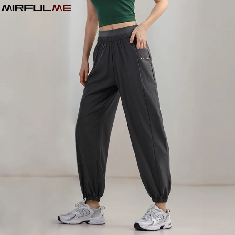 Women Loose Sports Pant High Waist Yoga Jogger Pants Quick Dry Running Jogging Trousers With Pocket Gym Fitness Sweatpants Femme