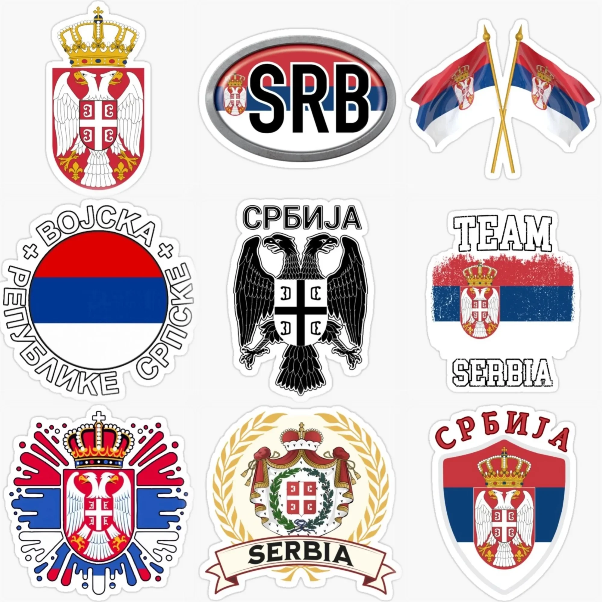 

Serbia SRB Flag Map National Emblem Creative Sticker for Decorate Car Van Truck Helmet Window Fridge Wall Decal Accessories