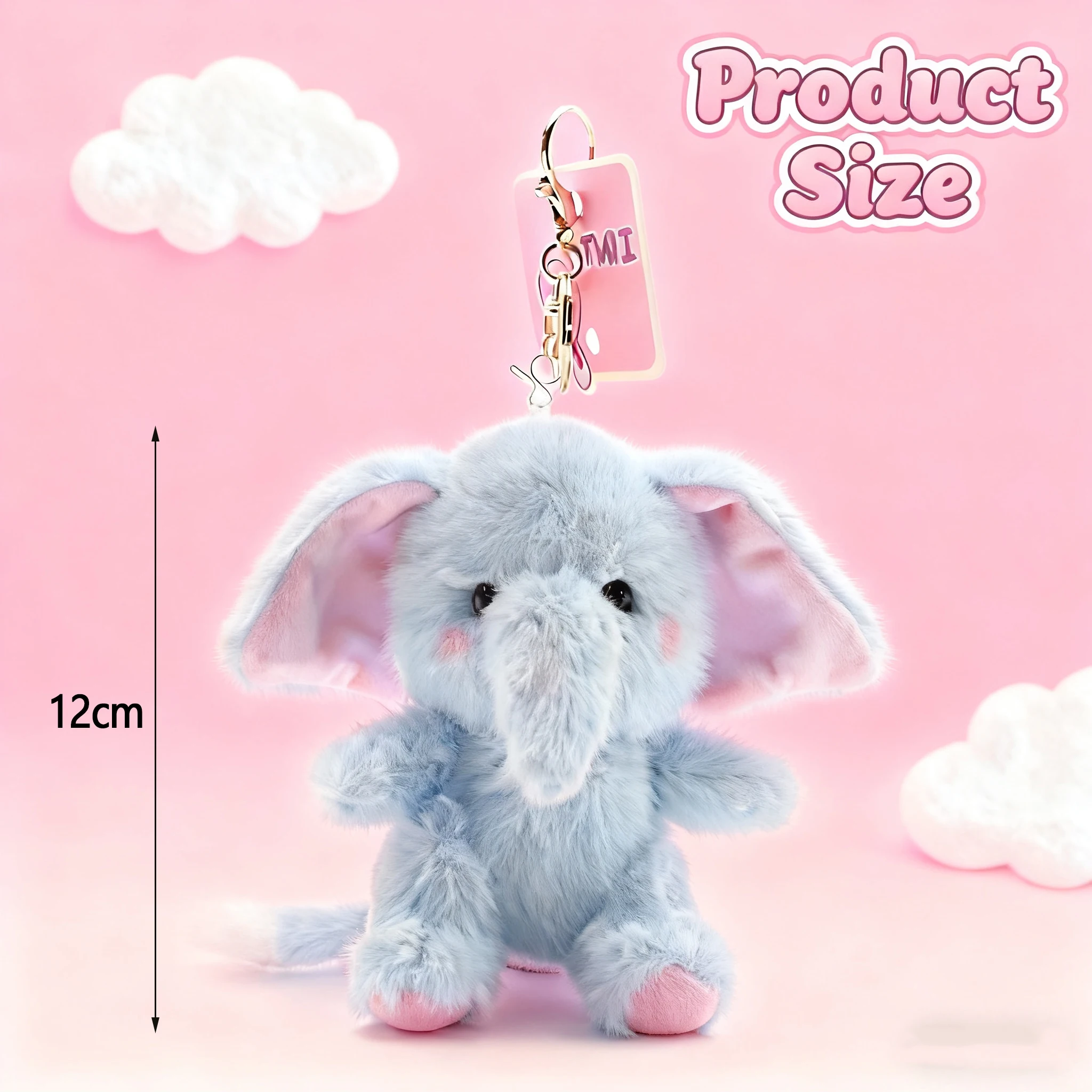 Mini éléphant en peluche, animaux en peluche, cadeaux de fête, jouets en vrac, porte-clés en peluche, Animal en peluche pour enfants, cadeau de fête