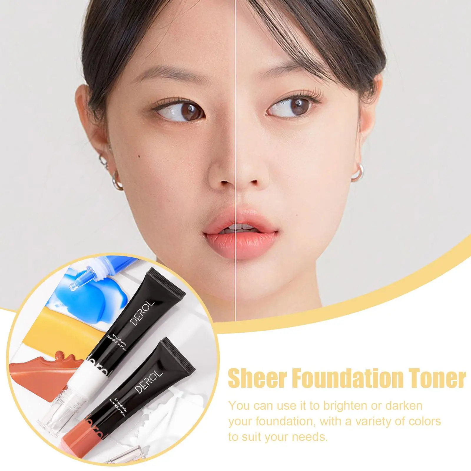 White Foundation Color Match Foundation Color Corrector Makeup for Customizing Foundation Shades Blue Mixing Pigment for Skin