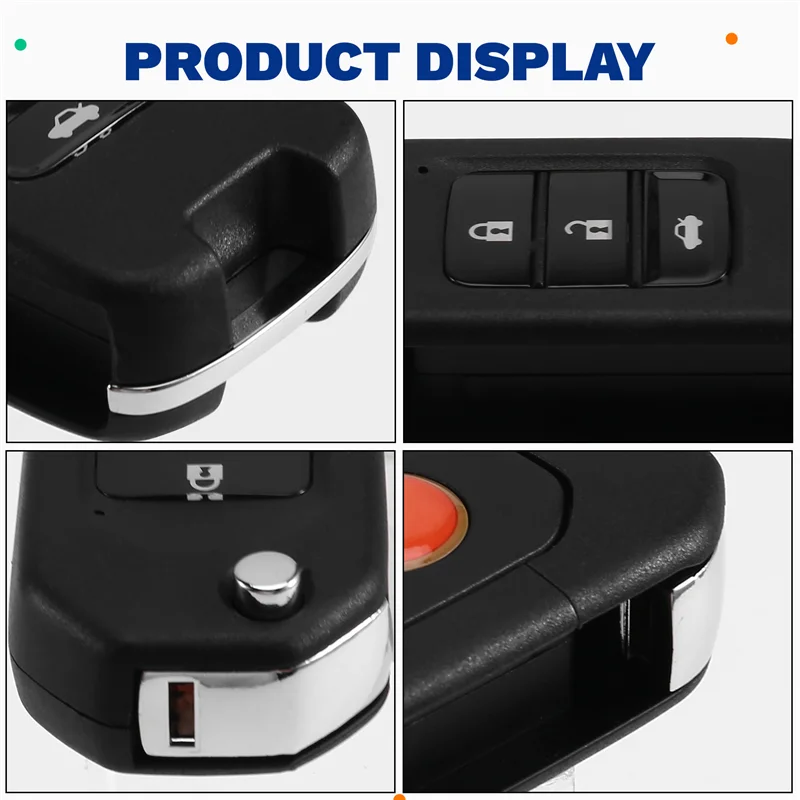 Abqb-flip 3 botões fio universal chave remota fob para honda tipo para xhorse xkh00en com para suporte de ferramenta chave vvdi