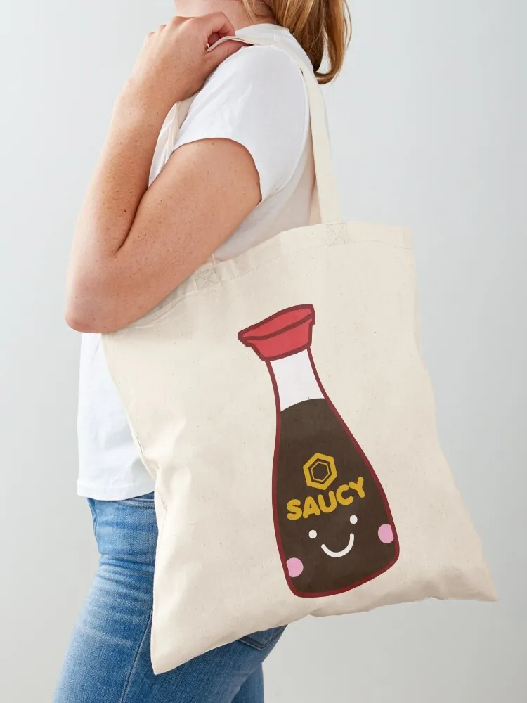 

Saucy Kawaii Soy Sauce Tote Bag Women's handbag shopping bag logo Reusable bags hand bag ladies