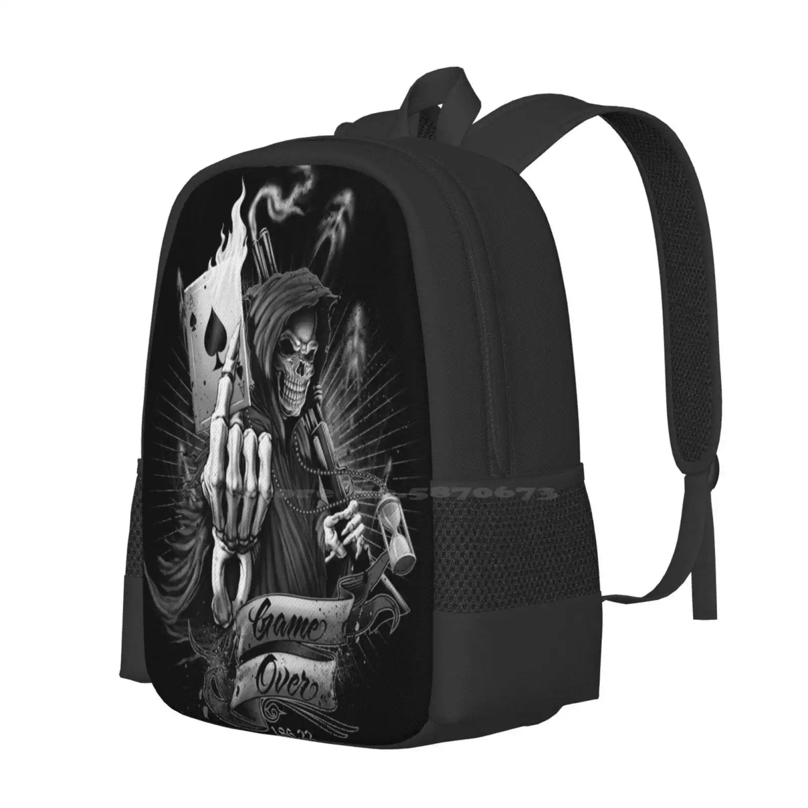 Mochilas de Grim Reaper para la escuela, adolescentes, niñas, bolsas de viaje, siesta, muerte, Reaper Grim, descanso, rasgado, dormir, negro, fantasma escalofriante