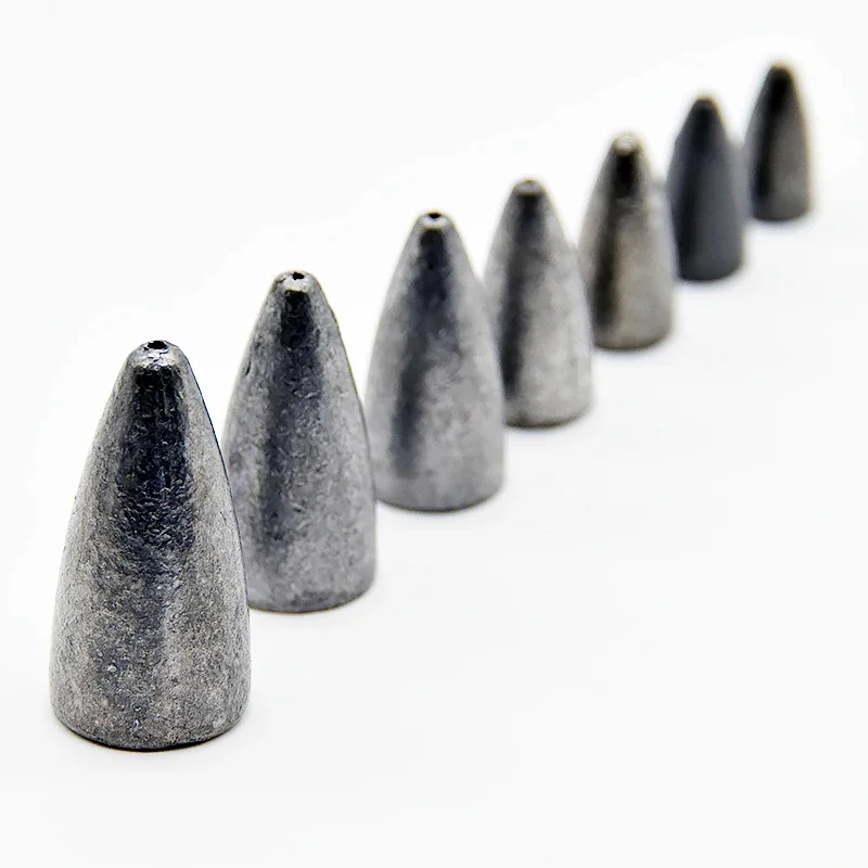 10pcs Lead Sinker Fishing Weight 2/3.5/5/7/10/14/20g Bullet Lead Weight Jig Head FreshwaterTexas Rig Set Fishing Tackle