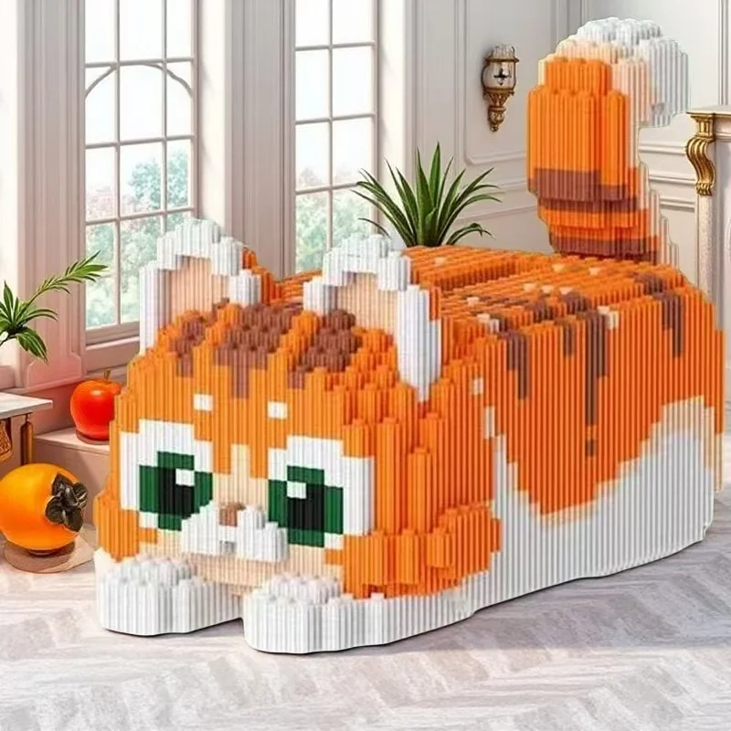 4655 pièces de boîte à mouchoirs en forme de petit chat orange mignon, kits de modèles de puzzle faits à la main, cadeaux d'Halloween idéaux, cadeaux de Noël/cadeaux de Thanksgiving, prix scolaires