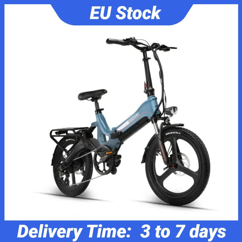 EU Stock Folding Mountain 2 Sitze Elektrofahrrad Erwachsene Magnesiumlegierung 7 Geschwindigkeit 500
