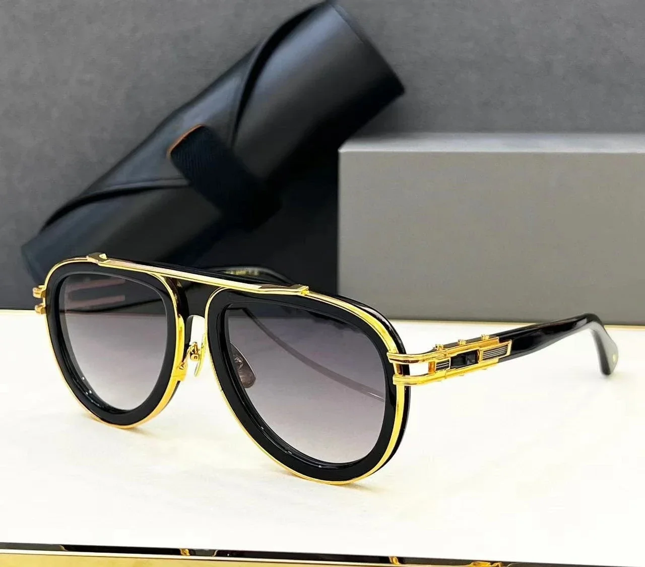 نظارات شمسية بإطار دائري معدني أنيق من Designer DTS403B للحماية من الأشعة فوق البنفسجية، صناعة ثقيلة، طراز متعدد الاستخدامات للحماية العصرية #1