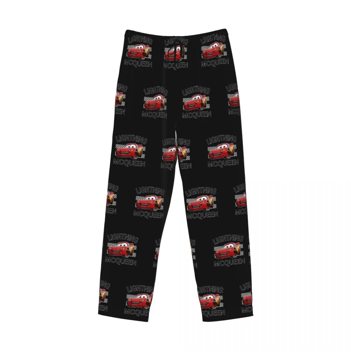 Pantalones de pijama Lightning McQueen con estampado personalizado para hombre, ropa de dormir de coches de dibujos animados, pantalones de salón para dormir con bolsillos