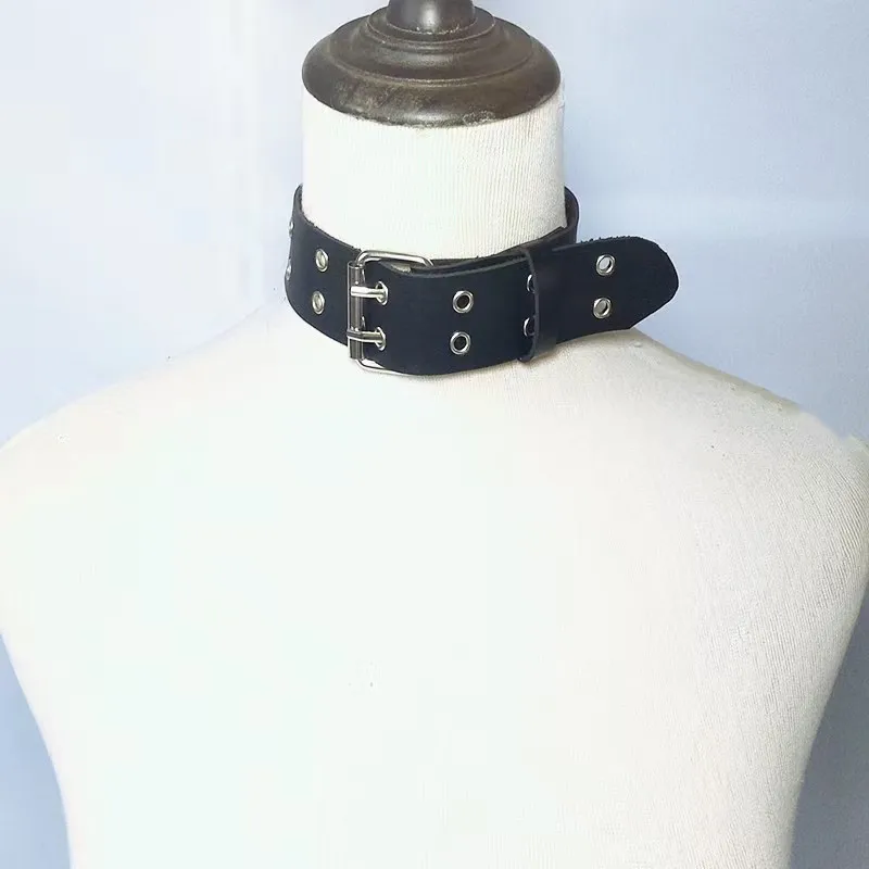 Christmas And Halloween Fashion Pu Leather Punk Style Rock Rivet Necklace Collar Suitable For Women's Daily Life