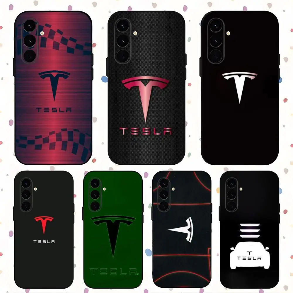 Car Fashion Cool Phone Case For Samsung Galaxy S26 S25 S24 S23 S22 S21 Plus Ultra Fold A Soft Black T-TeslaEs-s