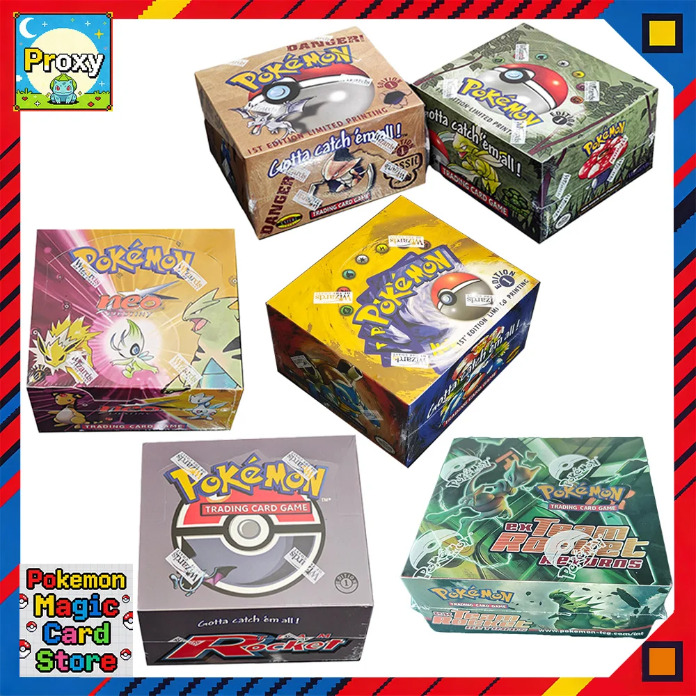 Pokemon EX Team Rocket Returns Neo Destiny Team Rocket Fossil Jungle Base Set Booster Box PTCG Booster Pack Cartes Jouets Cadeaux