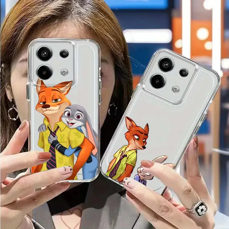 

Zootopia Cartoon Anime For Xiaomi Mi Poco F2 F3 F4 F5 F6 X5 X6 X7 Pro TPU Protection Transparent Phone Case
