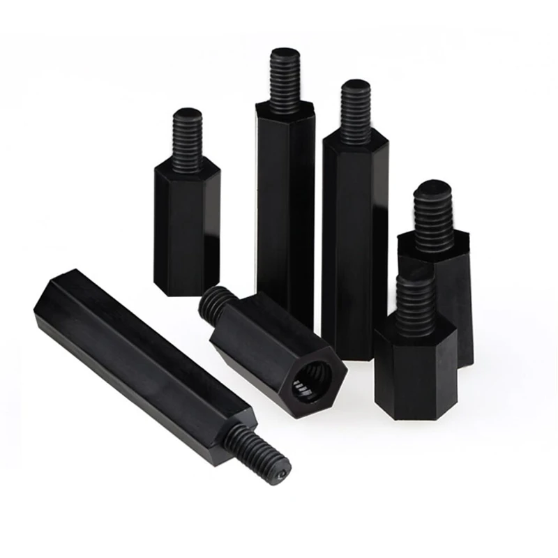 1000pcs PCB Standoff Spacers  M2 M2.5 M3*L+6 Black Nylon Male to Female White Nylon Standoffs for Electronic Components
