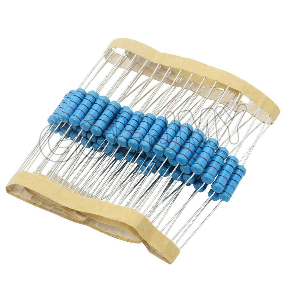 20pcs 2W Metal Film Resistor 2W 1% 0R - 2.2M 0 2.2 10 100 120 150 220 270 330 390 470 1K 2.2K 4.7K 10K 15K 100K 180K 470K 1M ohm