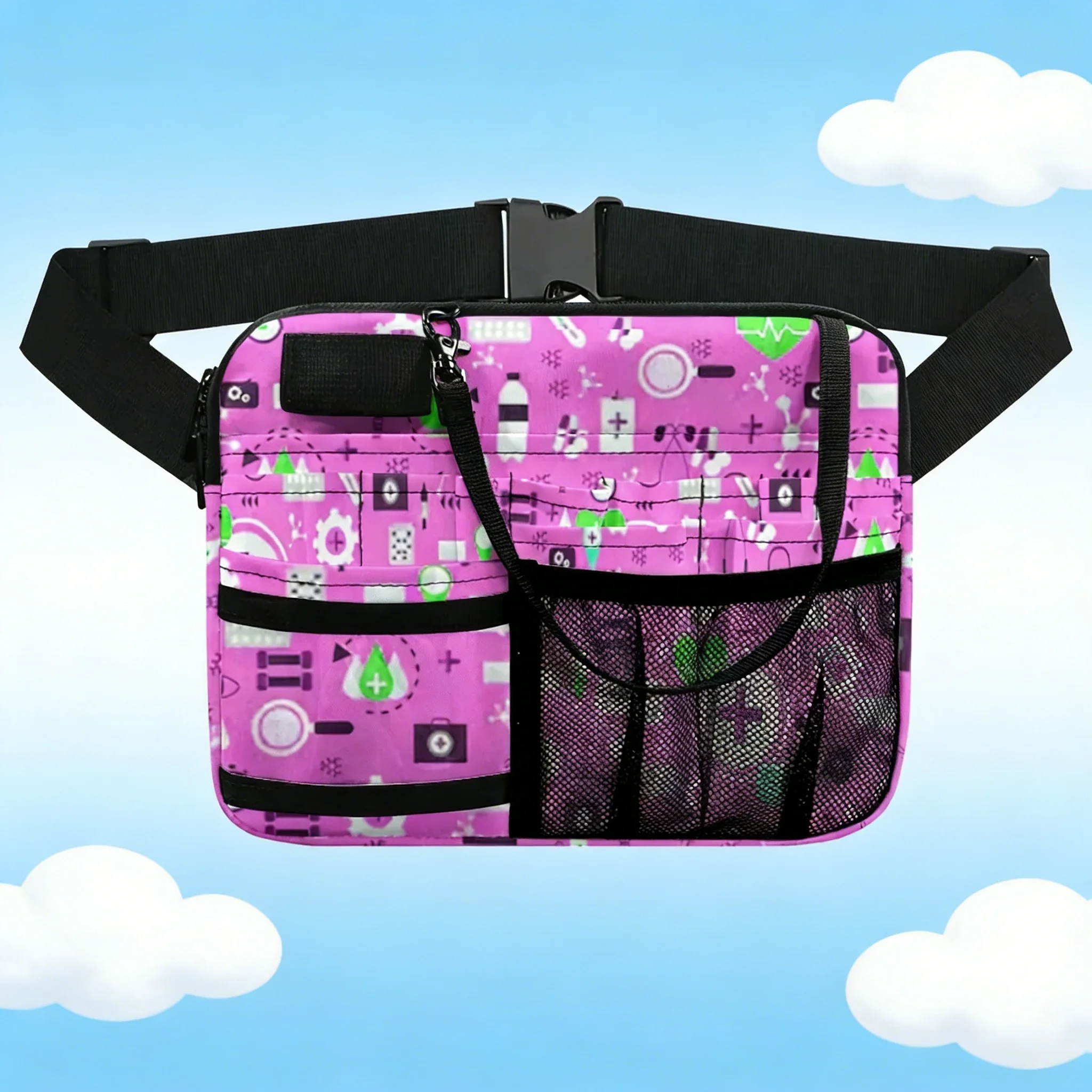 Hospital Nurse Waist Bag, Medical Pattern Belt Bag, Lightweight Fanny Pack