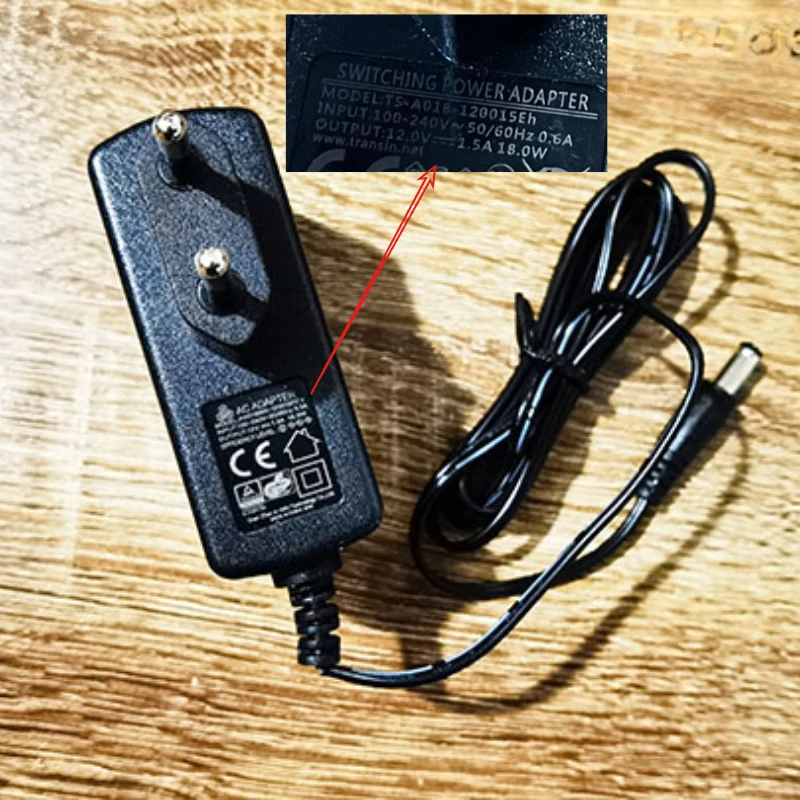 European plug 12V 1.5A 18W power adapter with DC round port 5.5*2.1mm