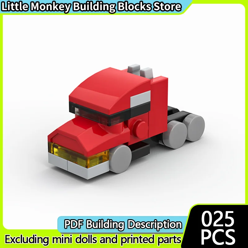 シティカーモデル MOC 組み立てブロック マイクロアメリカントラクタートラック モジュラーテクノロジー 子供向けホリデーギフト 組み立ておもちゃセット