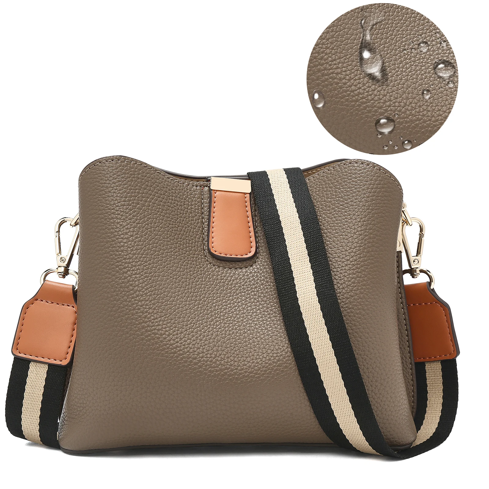FOXER Brand New Shoulder Bag for Women PU Leather Retro Large Capacity Bucket Bag Female Crossbody Purse Tote Commuting Purse