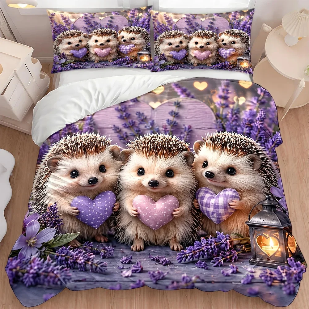 3Pc Lavender Hedgehog Love The - đánh giá và giá Duvet Cover Sets With Zipper