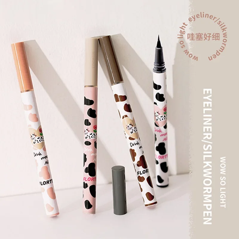 Flortte/flora compõem aegyo saliva caneta delineador cola suave ultra fino de longa duração jogar maquiagem delineador natural