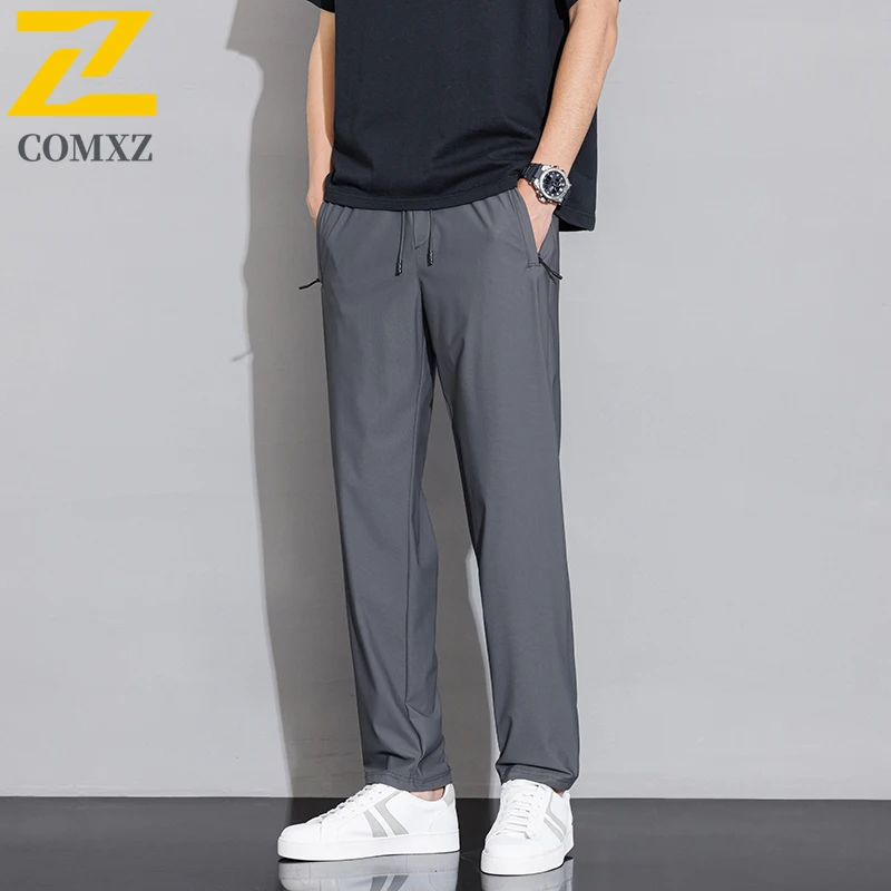 Summer Sports Pants Men's Casual Ice Silk Quick-drying Thin Straight Pants Jogger Gym Breathable plus size 8xl 9xl 11xl Trousers