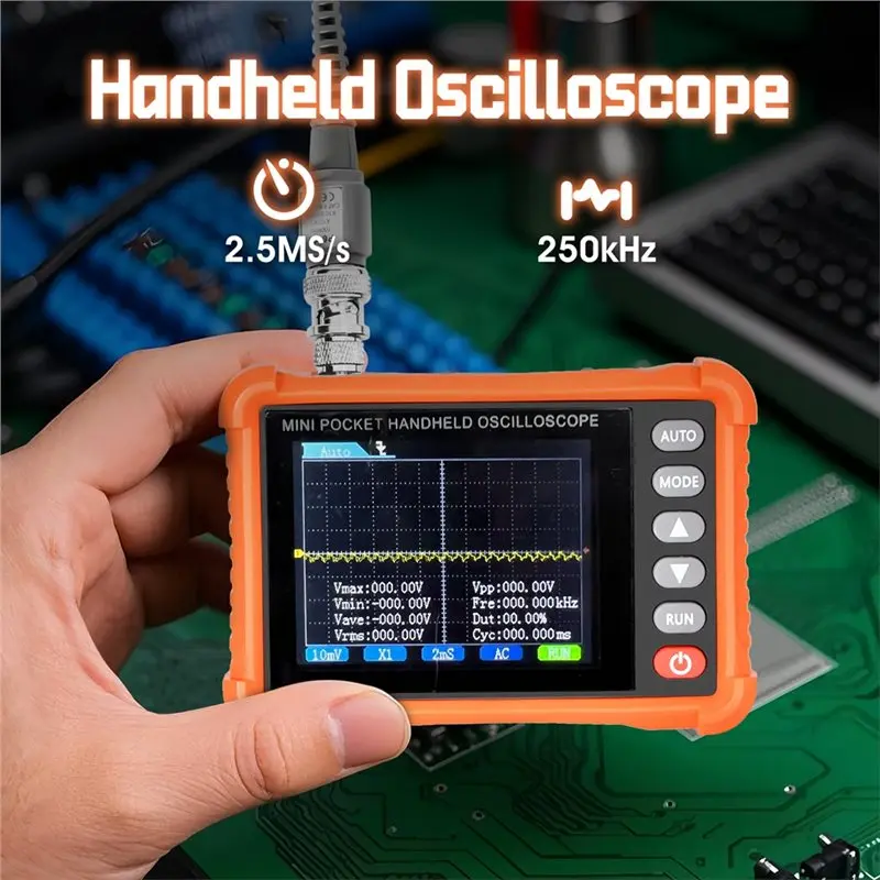 ABJO-مسمار الذبذبات الرقمي المحمول 250 كيلو هرتز 2.5 عينات عملاقة/ثانية مجموعة أوتوماتيكية 2.8 بوصة LCD ± 40 فولت بطارية قابلة للشحن 3H للإصلاح والتعليم #3