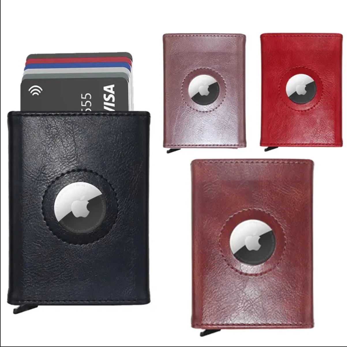 Smart Airtag Find My Airtag Case Money Leather Card Wallet for Men Women for Wallet Card Holder Apple with Airtag Man Magnetic