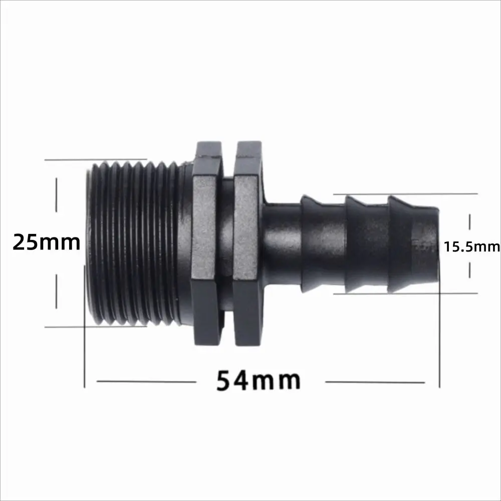 Practical Female Male Thread Garden Hose Barb Connector 16mm 20mm 25mm PE Screw Joint Irrigation Pipe Fitting