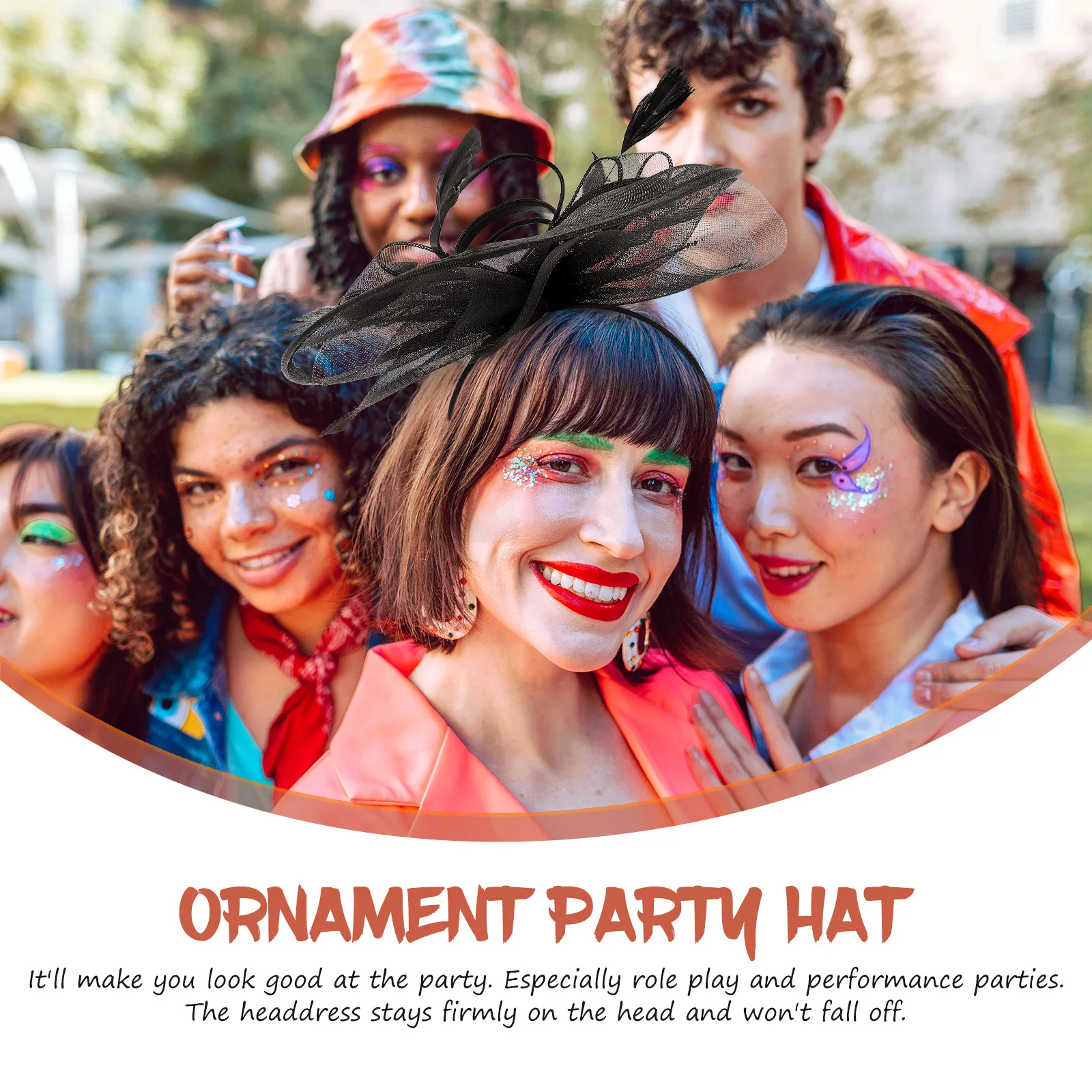 

Bridal Quill Mesh Veil Headband Fascinator Wedding Party Hairpiece Elegant Decoration Quill Mesh Headband Fascinator Hat