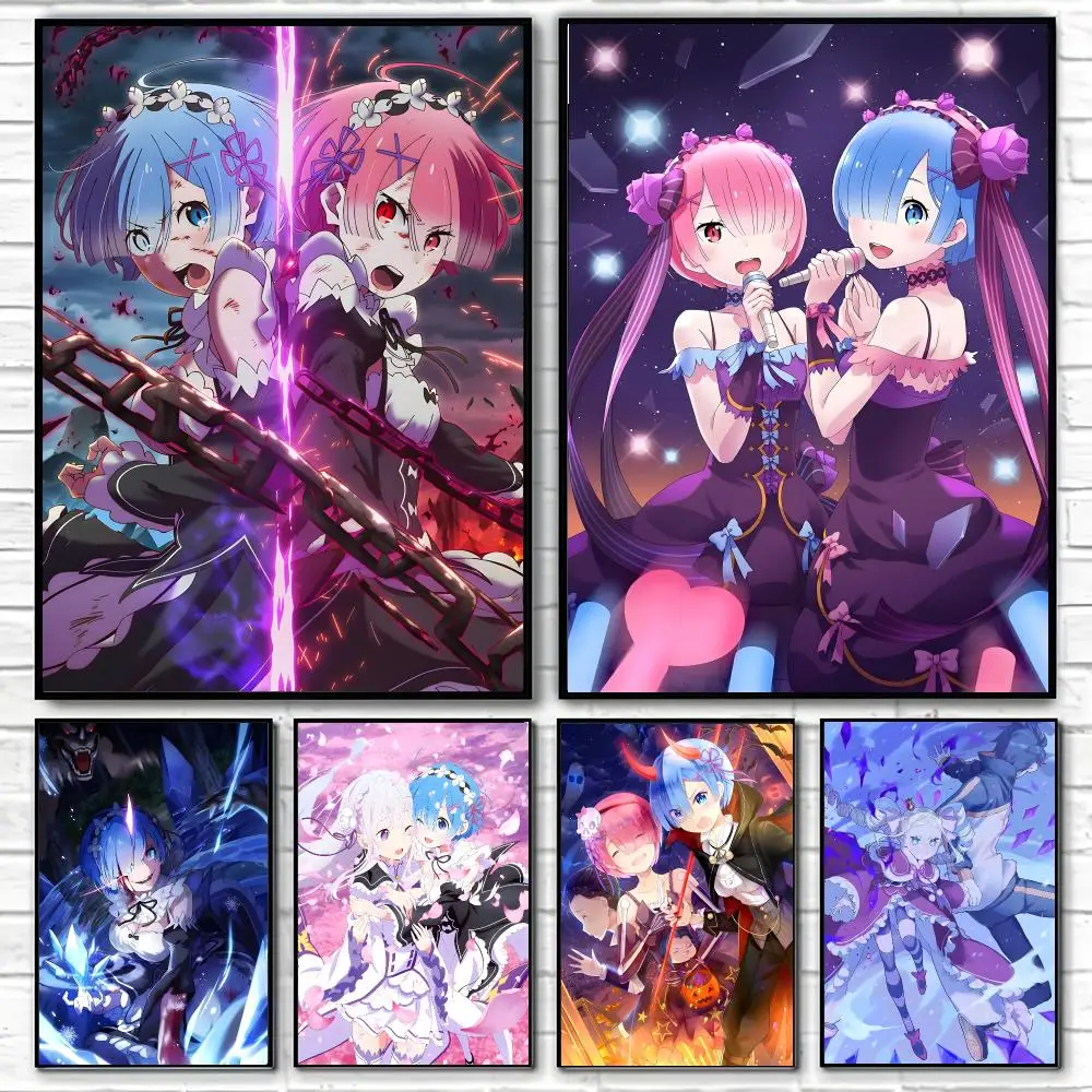 Anime Re:Zero Poster Poster High Quality Wall Art for Home Office Bedroom Living Room Perfect