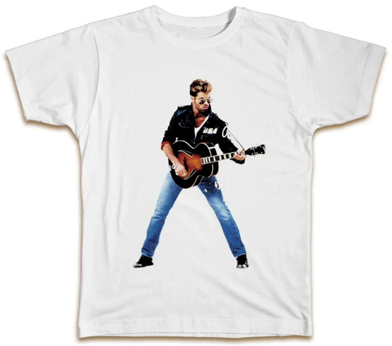 

Casual Print Fashion Tees Hip Hop Clothing oversized George Michael Guitar T Shirt Retro Vintage Summer Music Wham Gift T-Shirt