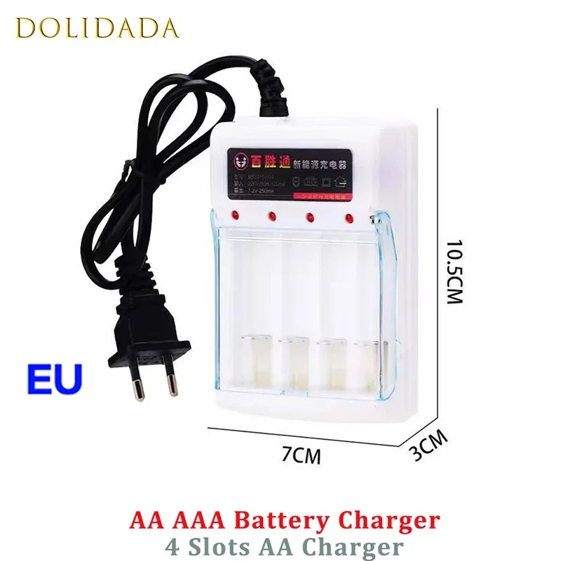 New AA Charger 4 Slots AAA Battery Charger AA/AAA Ni-cd Fast Charging Rechargeable Smart US / EU Plug for 1.2V Battery Charging