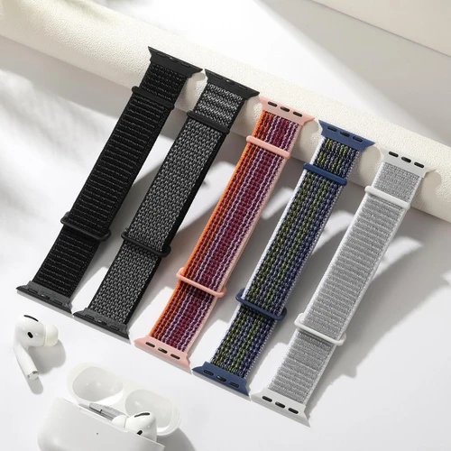 Imagen 2 del producto Bucle de nailon Original 1:1 para Apple Watch 11 Band 42mm 46mm 44mm 40-41-45mm pulsera iWatch Series 10 9 8 7 6 5 SE3 Ultra 3 2 49mm