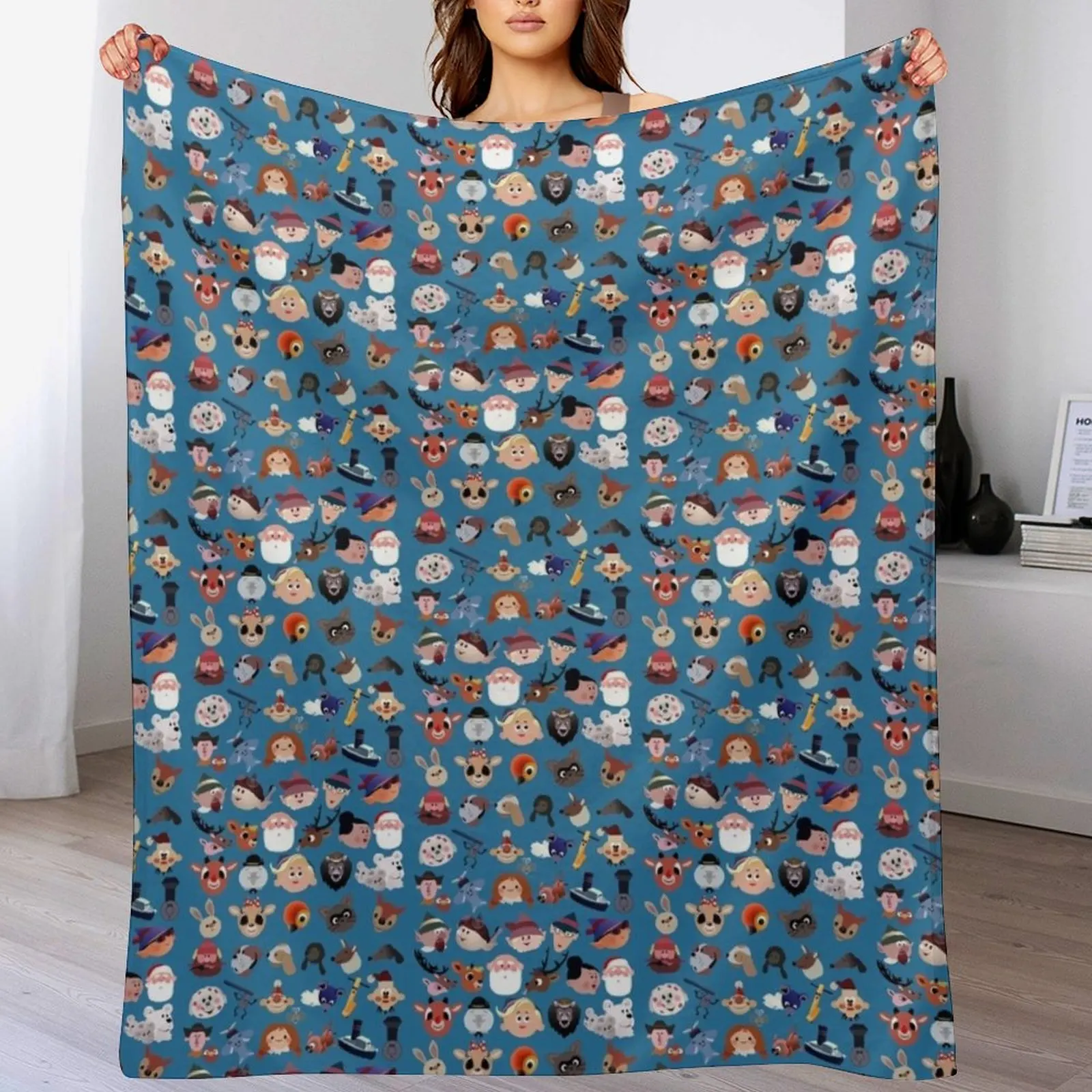 Rudolph Iconography Throw Blanket Soft Warm Blanket Gift for Men Women Adults