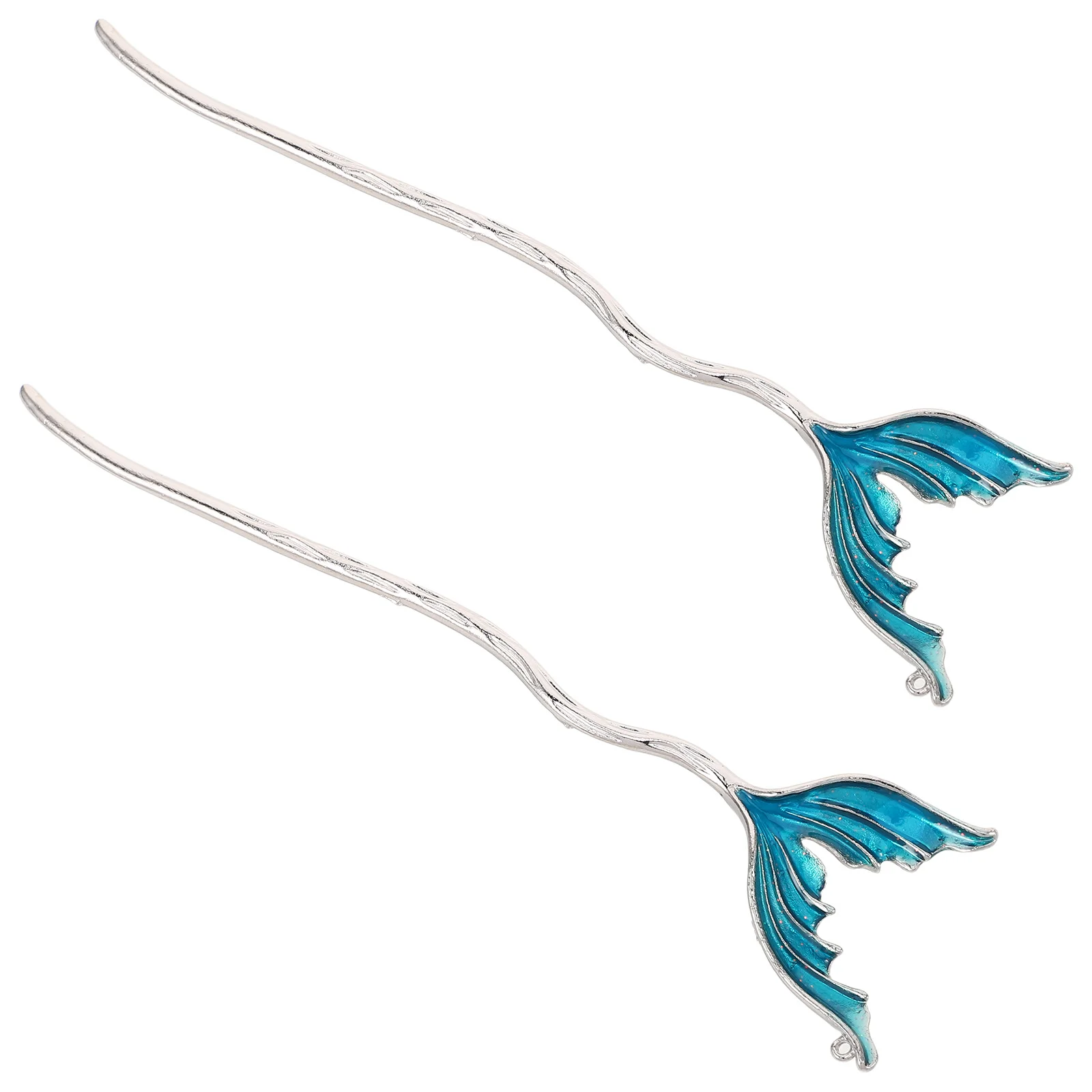 

2Pcs Irregular Mermaid Tail Hairpins Lightweight Alloy Hair Sticks Travel Wedding Party Hair Decoration Chinese Style Headwear