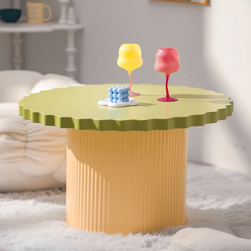 Colorful Dopamine Style Small round Cloud Coffee Table Creative Corner Side Table for Living Room