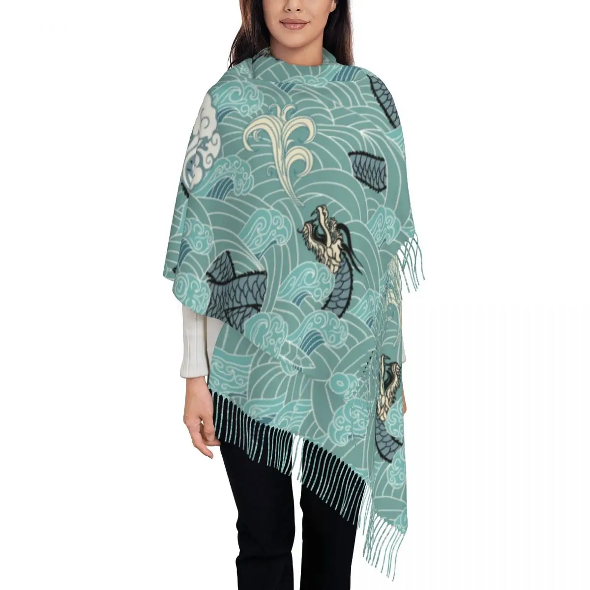 

Custom Gusu Lan Sect The Untamed Tassel Scarf Women Soft Mo Dao Zu Shi Wei Wuxian Shawl Wrap Lady Winter Fall Scarves