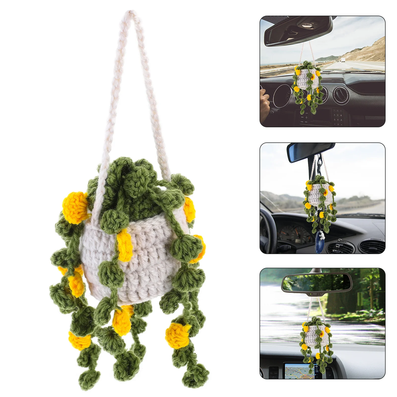 

Crochet Car Hanging Ornament Decoration for Home Sofa Wall Wedding Background Minimalist Art Crochet Car Hanging Ornament