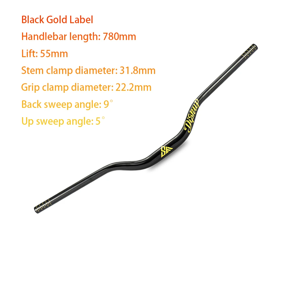 DISRUP 780/800mm mountainbike stuur, 31,8/35mm diameter, aluminium stuur voor downhill fietsen en off-road trails