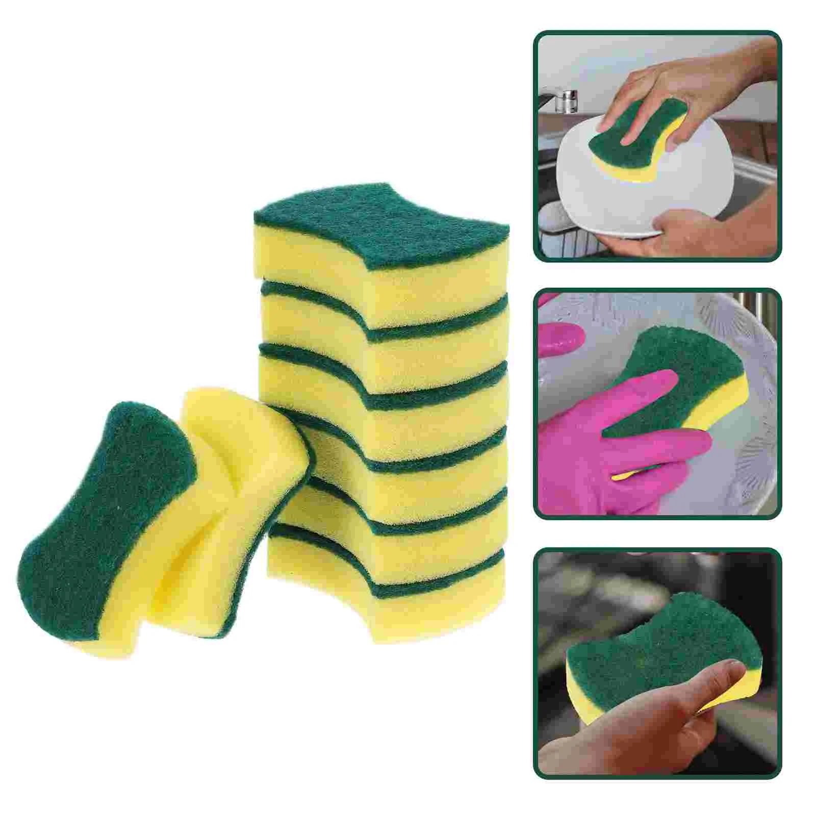 24 Pcs Dishwashing Sponge Kitchen Cleaning Tools Wok Washcloth Household Reusable Sponges Multi-use for Compact Towels