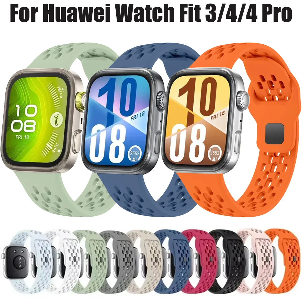Silikonarmband für Huawei Watch Fit 4 Pro/4/3 Smartwatch, atmungsaktives, weiches Armband, Correa für Huawei Watch Fit 4/3 Zubehör