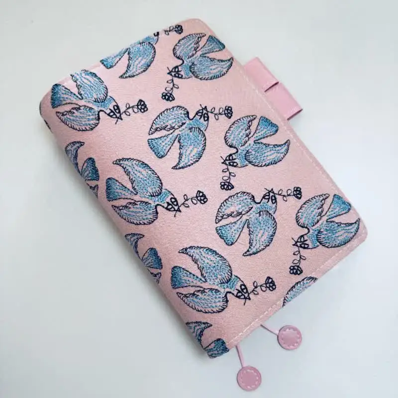 Embroidering Birds A5 A6 Bound Journal Notebook Cloth Book Cover Cute Girl Diary Hobo Notepad Agenda Planner Office Stationery