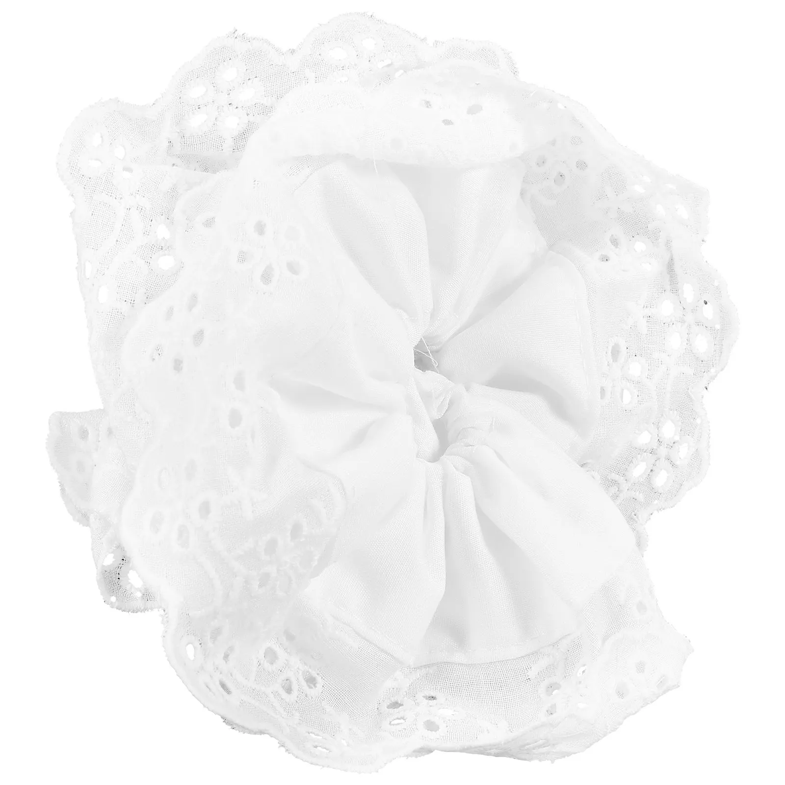 

Double Layer Lace Hair Scrunchy Women's Elastic Ponytail Holder Delicate Color Exquisite Design Decorative Hair Tie Accessory