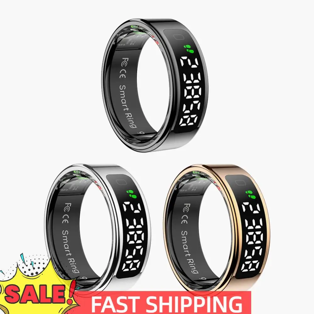 

R11 Smart Ring with Display Screen and Touch Heart Rate Blood Oxygen Monitor Ring Wireless Charging Fitness Ring for Men Women