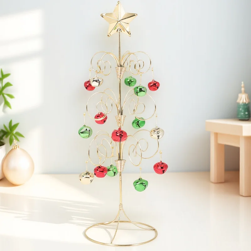 

Mini Christmas Tree Metal Xmas Tree Adornment Desktop Decor For Home Office Cafe Hotel Christmas Party Supplies Iron Xmas